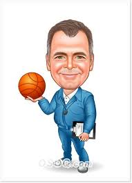 Basketball Coach Caricature Basketball Coach Basketball Players