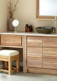 60 Venica Teak Vessel Sink Vanity With Makeup Area Whitewash Bathroom Bathroom With Makeup Vanity Bathroom Vanity Vessel Sink Vanity