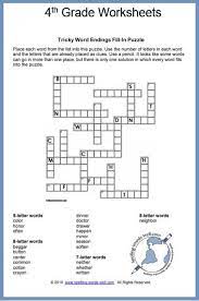 English crossword puzzles with answers for class 6. 4th Grade Worksheets And Spelling Puzzles