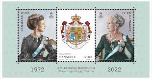 Danish post to issue special stamps depicting the Queen in 1972 and now