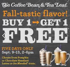The coffee bean tea leaf will open 100 nyc locations. Coffee Bean Tea Leaf Buy One Get One Free Select Fall Beverages My Frugal Adventures