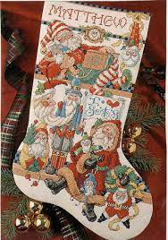 This counted cross stitch kit includes: Kooler Design Studio I Love Santas Christmas Stocking Cross Stitch Pattern 123stitch