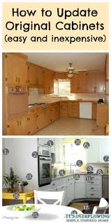 It's a great option if you really can't stand your current kitchen cabinetry but can't afford a new kitchen. if your budget is tight, you can paint them yourself, but you will need to consider the existing surface. How To Update Original Cabinets Easy And Inexpensive Home Remodeling Home Diy Home