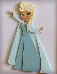 Original Elsa Papercut Illustration Framed Paper Carving 3d Paper Projects Paper Sculpture