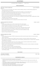 content marketing resume sample