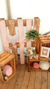 Hochzeit Deko Weinkisten Blumen Rustikal Vintage Palette Rosa Obstkisten Rustikale Hochzeit Dekoration Windlicht Holz