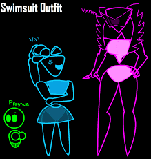 The second set of databrawl drawings i did. Vivi And Vyrus In Swimsuit By Evanvizuett On Deviantart