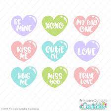 Download Valentine Hearts Sentiments Free Svg Files For Silhouette Cricut