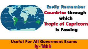 If you consider its starting place to be the prime meridian, it first makes landfall on the coast of namibia. Countries Through Which Tropic Of Capricorn Is Passing Youtube