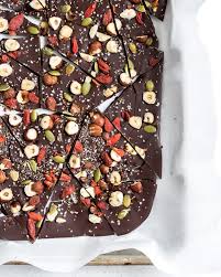 Make a batch of one of these treats on the weekends, and dole them out to yourself or your family members. Superfood Chocolate Bark Choosing Chia