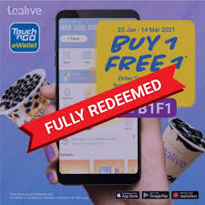 You can read more about it at the touch n' go promotional page here. Tealive Buy 1 Free 1 Promotion With Touch N Go Ewallet 25 January 2021 14 March