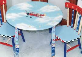 Child S Table Sets Custom Airplane Table Chair Set Etsy Hand Painted Decor Painted Table Painting Kids Furniture