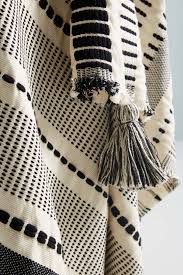 Black And White Throw Blanket With Tassels Zephyr Throw Blanket Anthropologie Unique Throw Blankets Boho Throw Blanket White Throw Blanket