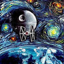 Death star starry night over the rhone van gogh art humor cool wall decor art print poster 36x24. Star Wars Inspired Art Print Death Star Space Art Starry Night Van Gogh Never Saw The Empire Art By Aja 12x12 Inches Buy Online In Jamaica At Jamaica Desertcart Com Productid 31861157