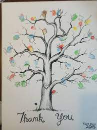 Fingerprint Tree Paint Made As A Thank You To A Teacher Tree Art Tree Painting Fingerprint Tree