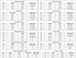 sizing charts lulu tot