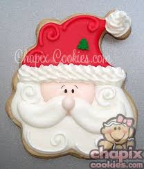 Santa S Face Christmas Cookies Decorated Cookie Decorating Christmas Sugar Cookies