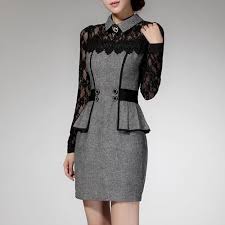 Autumn Business Lace Dress Online Shopping Zorket Zorket Short Mini Dress Lace Dress Casual Long Sleeve Dress Online