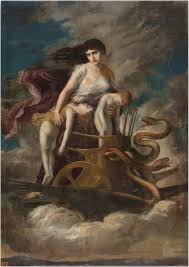 Medea, con los hijos muertos, huye de Corinto en un carro tirado por  dragones - Colección - Museo Nacional del Prado