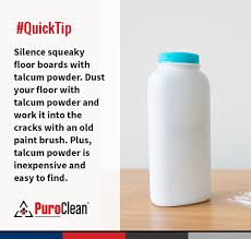 Silence Squeaky Floor Boards With Talcum Powder Simply Dust Your Floor With Talcum Powder And Help Work It Into The Cr Mold Remover House Cleaning Tips Talcum