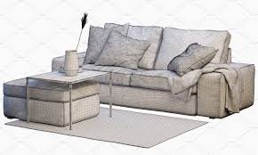 Two Seat Sofa 2 3d Model Ikea Kivik Sofa Storage Footstool