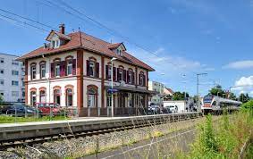 Lörrach, population 47000, first mentioned in 1102 and without any events of note since then, is a backwater town; Lorrach Stetten Station Wikipedia