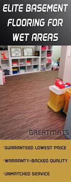 Greatmats Elite Basement Flooring For Wet Areas Is Backed By Warranties For Quality Price Match Guaran Basement Flooring Basement Makeover Tile Basement Floor
