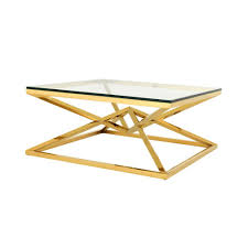 Eichholtz Couchtisch Connor Stahl Glas Goldfarben Couchtisch Tisch Design Tisch