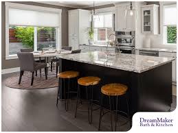This kitchen island stool measures between 23 and 28 inches from the floor up to the seat level. Kitchen Remodeling Dreammaker Bath Kitchen Of Madison