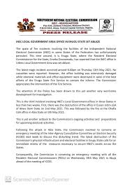 Opening remarks by rec ondo state inec, amb. Press Release Inec Nigeria
