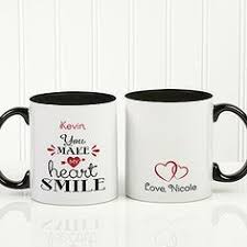Personalized Romantic Coffee Mug You Make My Heart Smile 11 Oz With Black Handle Couples Coffee Mugs Mugs Coffee Mugs