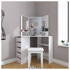 Orderconcept | we help to organize your space, make your home neat and stylish place. Fine Corner Design Dressing Table Vanity Mirror Set Modern Bedroom Storage Cabinet Makeup Table With Drawer Bathroom Vanity For Corner Small Space Ship From U S White Buy Online In Bahamas