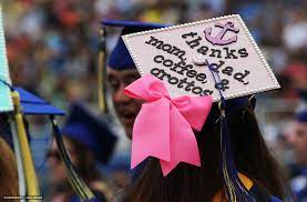 Thanks Mom Dad Coffee Grotto S Graduation Cap Graduation Cap Decoration Graduation Cap Decoration Nursing Graduation Cap