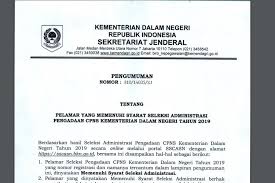 Ketentuan lain dalam seleksi cpns kementerian agama. Pengumuman Seleksi Administrasi Cpns Kemendagri 7 486 Orang Lolos