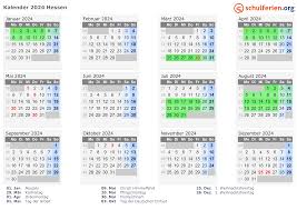 Eenvoudig jaar sjabloon van zak of muur kalenders. Kalender 2024 Ferien Hessen Feiertage