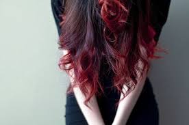 Semi black, semi red dip dye hair looks marvelous, especially if it is done on naturally curly hair! Pin By Kelly Davis On Hair Dip Dye Hair Red Dip Dye Hair Shades Of Red Hair