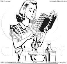 Black woman cooking cartoon images Royalty Free Rf Clipart Illustration Of A Retro Black And White Woman Baking And Reading A Cook Book By Bestvector 210012