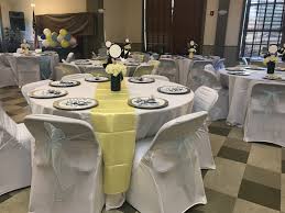 Table And Chairs Cover For Rent Table Table And Chairs Table Decorations