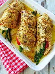 Chicken Rolls With Asparagus Red Pepper And Brie Proud Italian Cook