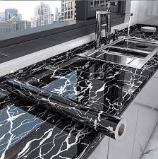 40cm mármol baño cocina película a prueba de aceite estufa impermeable autoadhesivo papel tapiz encimera gabinete renovación pegatinas de pared - AliExpress