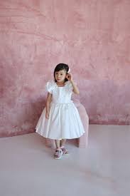 Maisha white flower girl dress