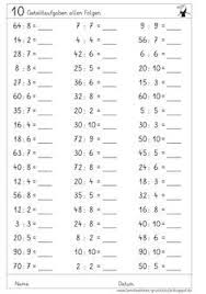 Wiederholen wir das halbschriftliche dividieren. Kopfrechenblatter Zum Einmaleins Multiplizieren Und Dividieren Alle Reihen Kopfrechnen Mathematik Aufgaben Einmaleins