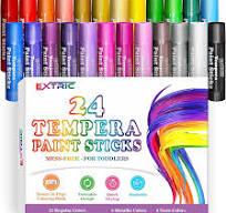 Amazon.com: EXTRIC Tempera Paint Sticks for Kids – 24 Twist ...
