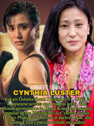 Yukari Oshima Japanese actress) ➡️Yukari Tsumura (津村 ゆかり, Tsumura Yukari)  was born in Nishi-ku, Fukuoka, Japan, to a Japanese businessman and fashion  designer and a Chinese mother. She began studying Gōjū-ryū Seigokan