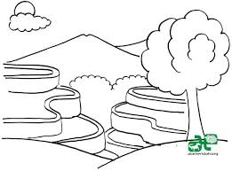 Mewarnai Gambar Pemandangan Alam Hitam Putih 10 Halaman Mewarnai Bunga Buku Mewarnai Sketsa