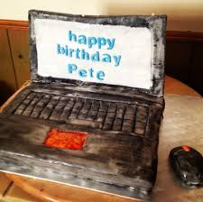 Two rectangular cake tins (25cm x 15cm). Laptop Cakes Decoration Ideas Little Birthday Cakes