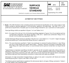 sae j512 flare tube fittings chart standard knowledge