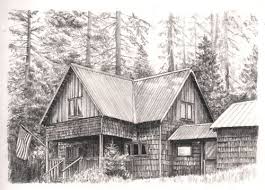 The Cabins Of Wilsonia Landscape Pencil Drawings Pencil Art Drawings Barn Drawing