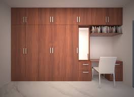 Wall To Wall Wardrobe For Master Bedroom With Side Study Table And Elegant Wood Finish Modern Cupboard Design Cupboard Design Bedroom Closet Design