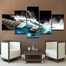 Whether you're buying unique home decor for yourself or looking for cool home decor gifts for this is just a beautiful piece of art to have on display. Canvas Wall Art Pictures Home Decor Living Room 5 Pieces Abstract Blue Guitar Paintings Modularhd Prints Music Poster Framework Guitar Painting Art Pictureswall Art Picture Aliexpress